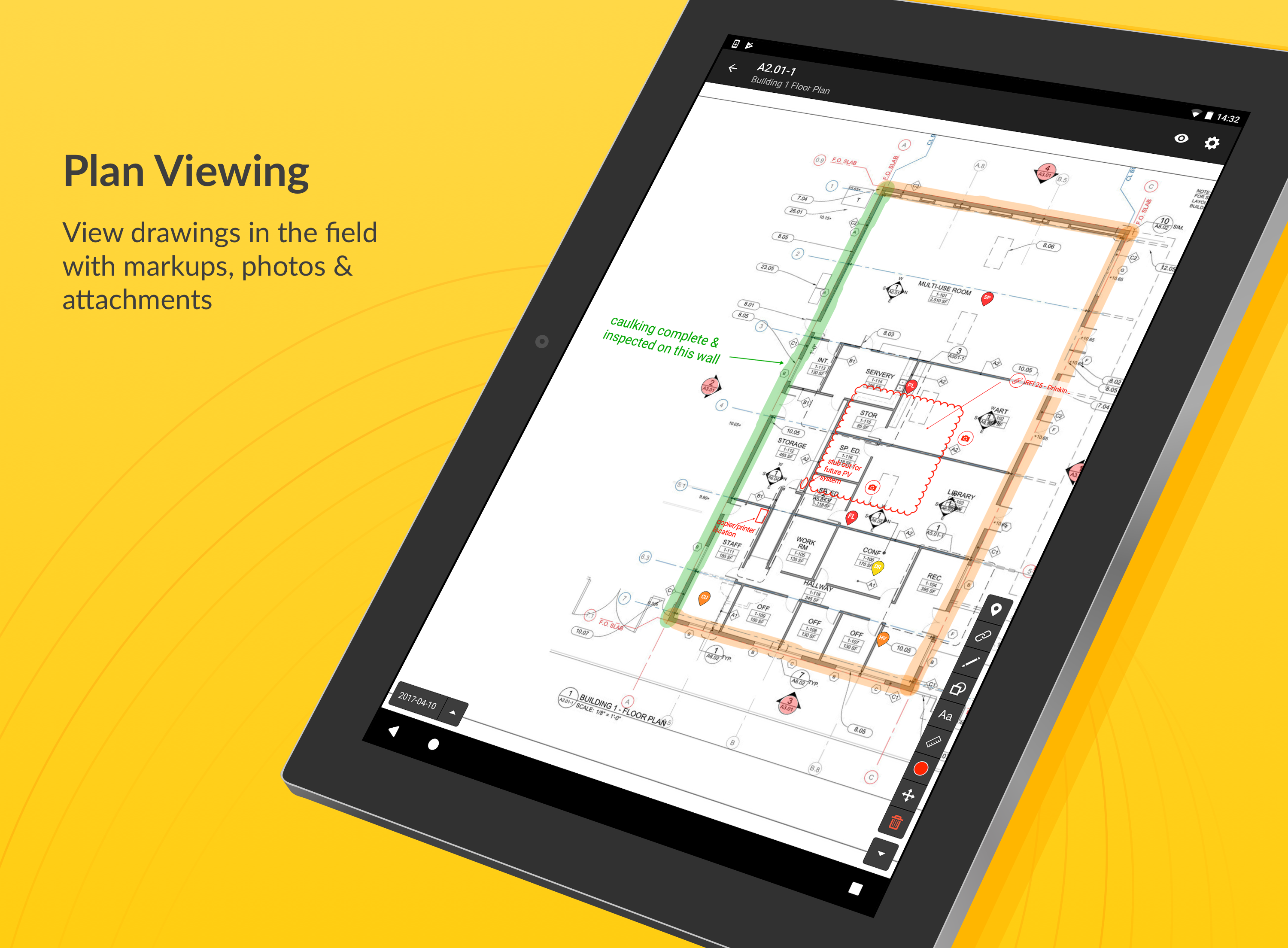 Fieldwire Software plan viewing feature screenshot