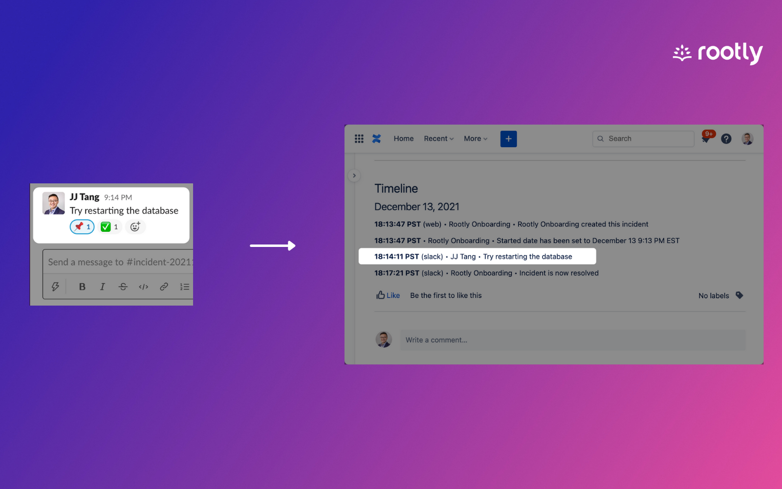 Automatically build postmortem timelines by pinning items in Slack. Supports Confluence, Google Docs, Notion, and others.