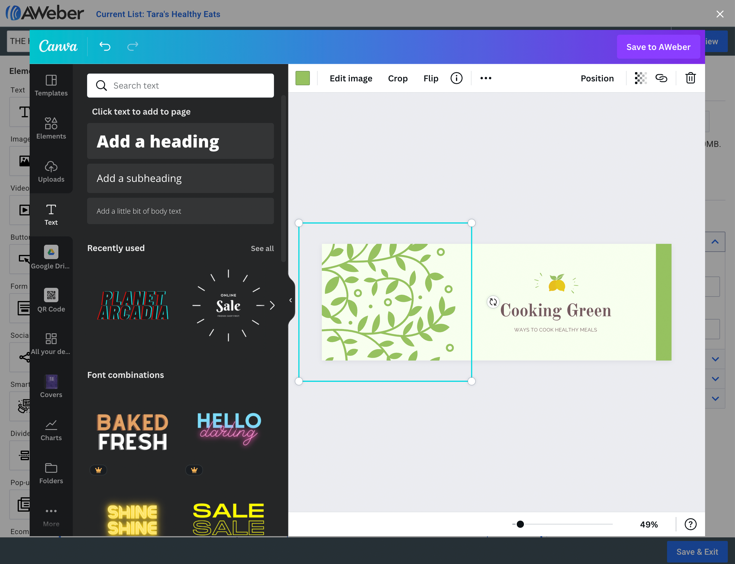 AWeber Software - Canva Directly Integrated within the AWeber Platform