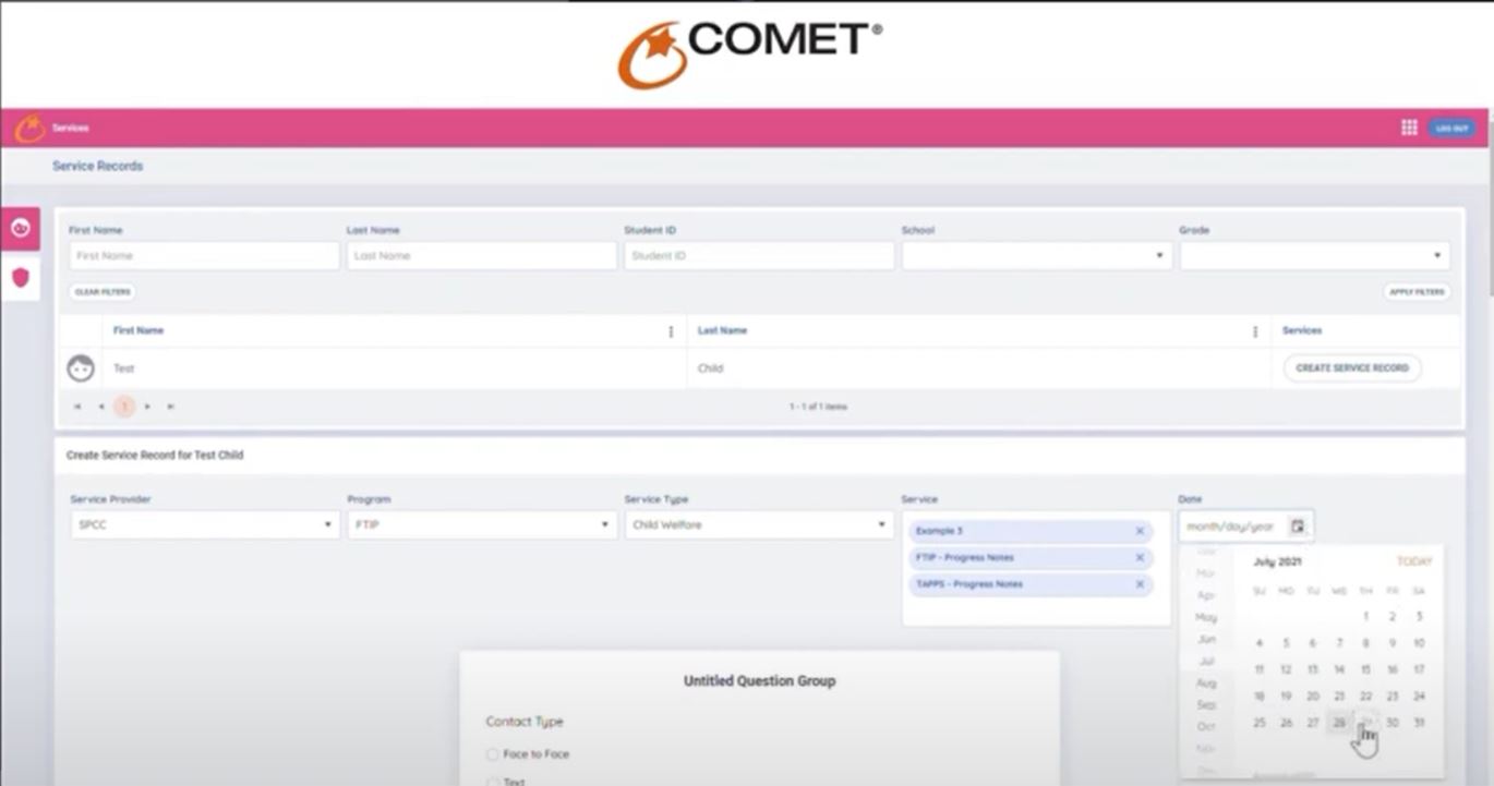 COMET service records