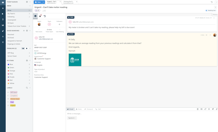 DeskPRO screenshot: Deskpro Ticket Interface