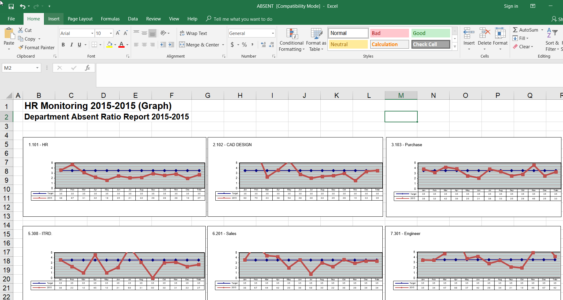 myHR Software - myHR Excel report