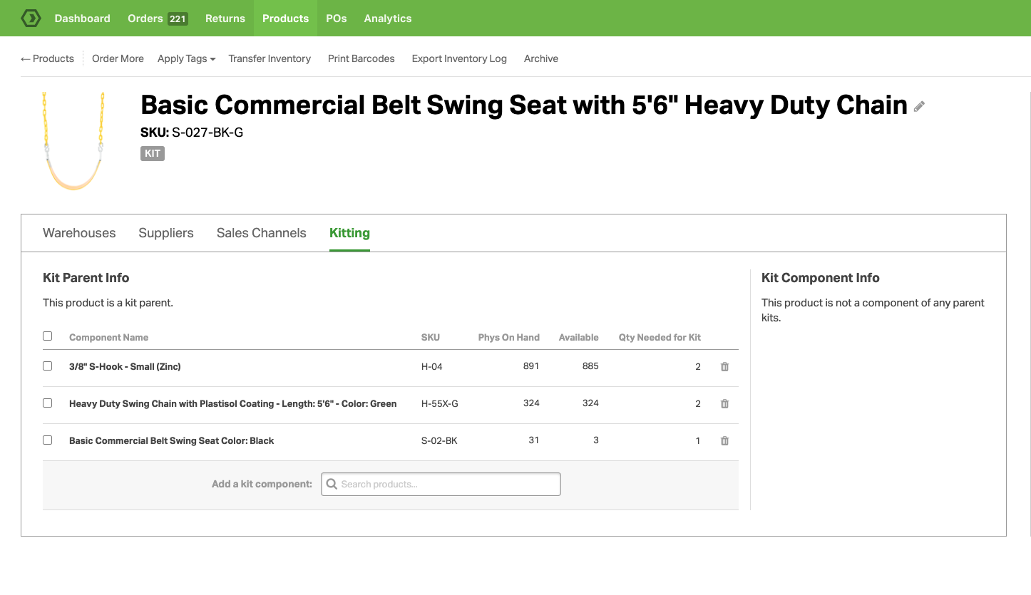 Create robust kits with ease on the Product Detail page