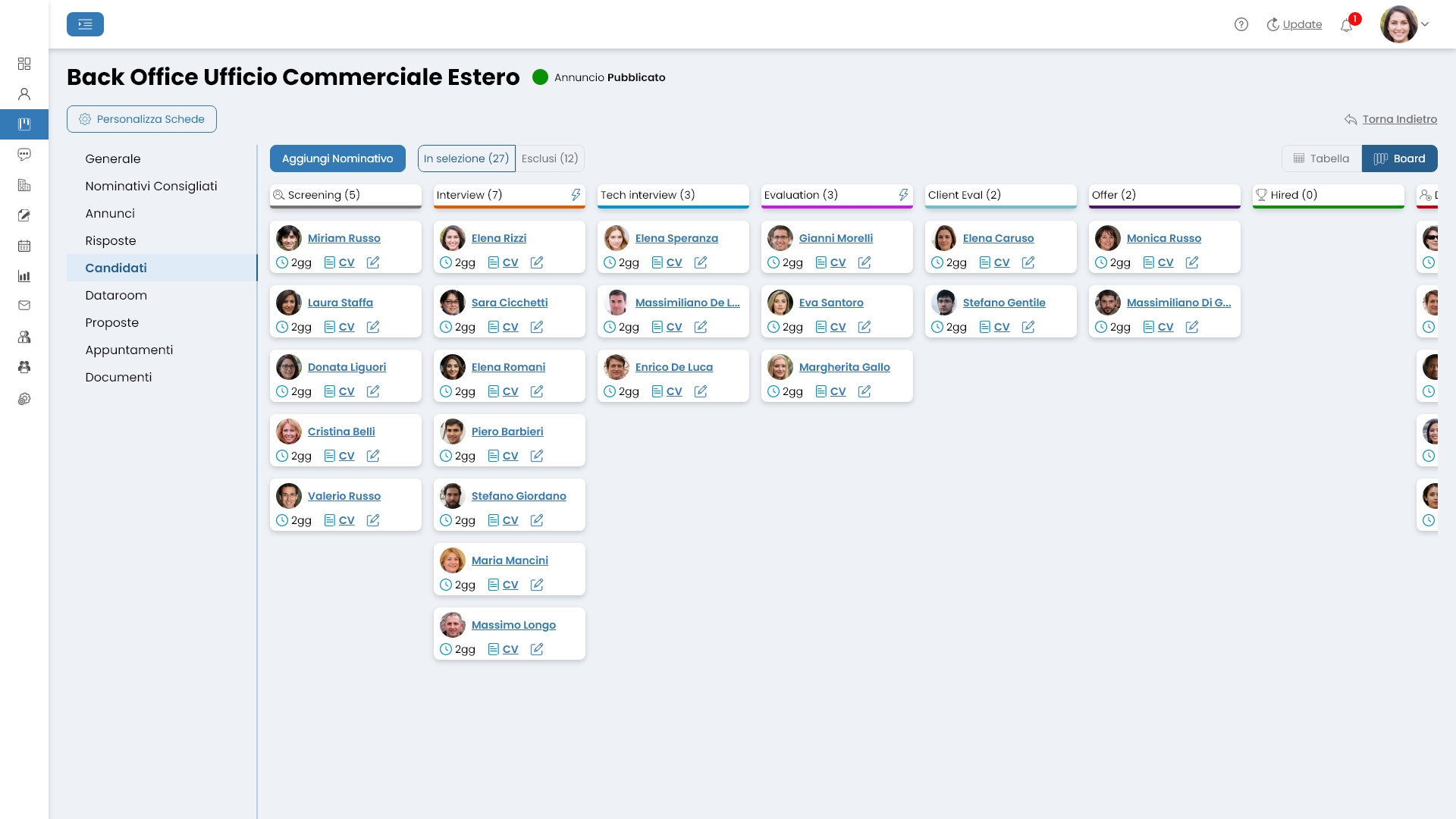 Performa Recruit screenshot: Pipeline - Workflow selection