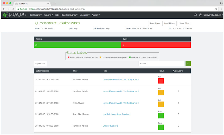 E-Data Now Audit Software screenshot