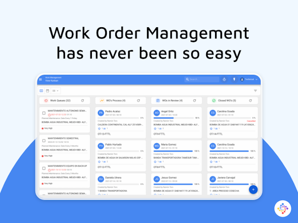 Fracttal screenshot: Work Order Management has never been so easy