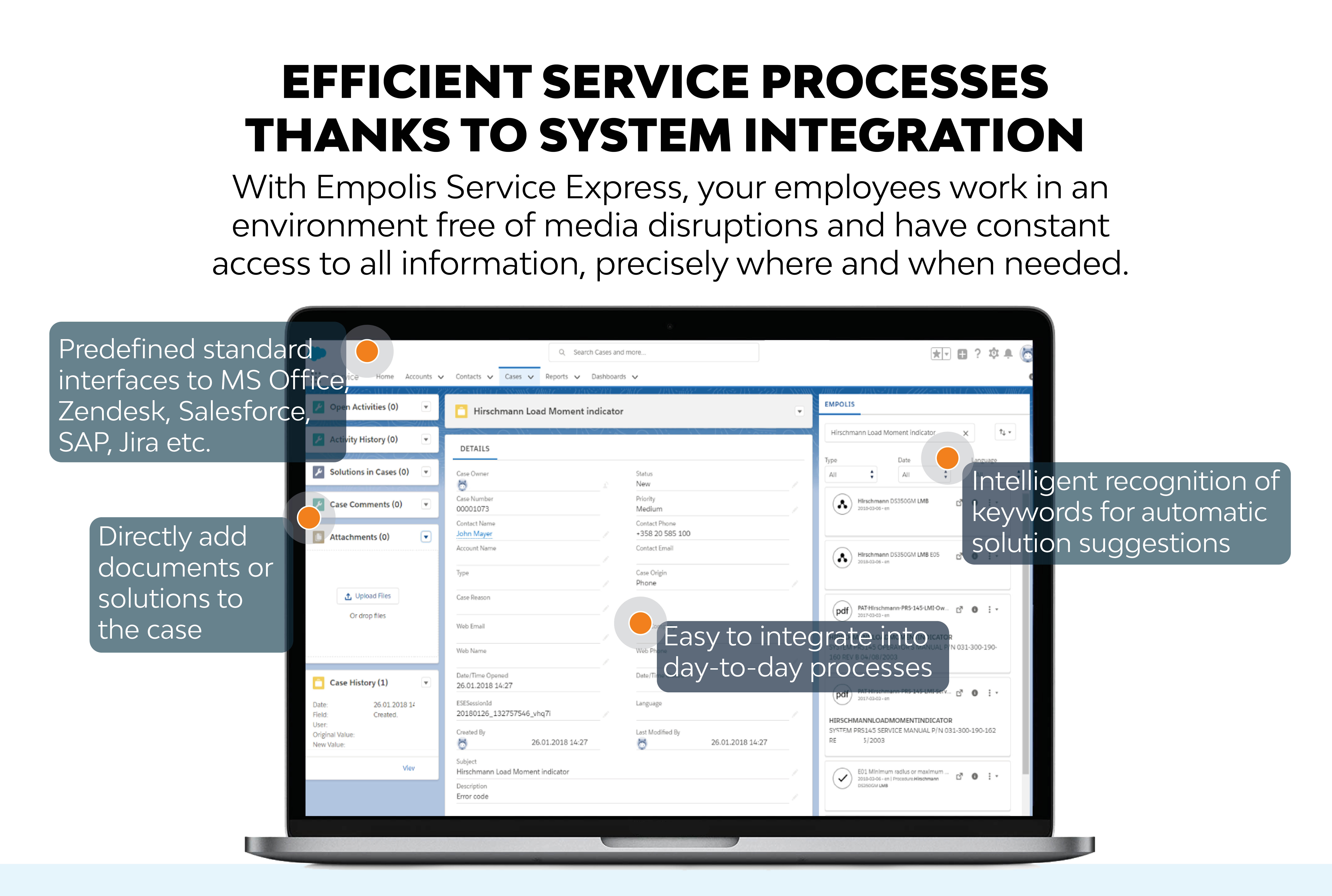 Efficient services processes thanks to seamless system integration
