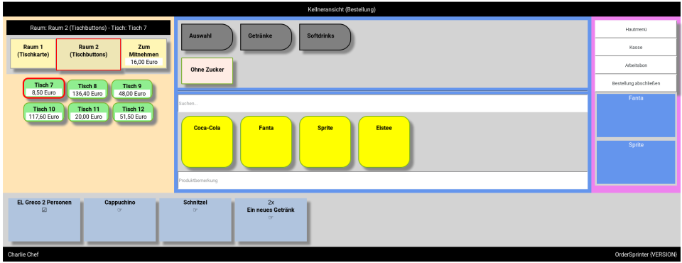 Order Sprinter screenshot: OrderSprinter desktop