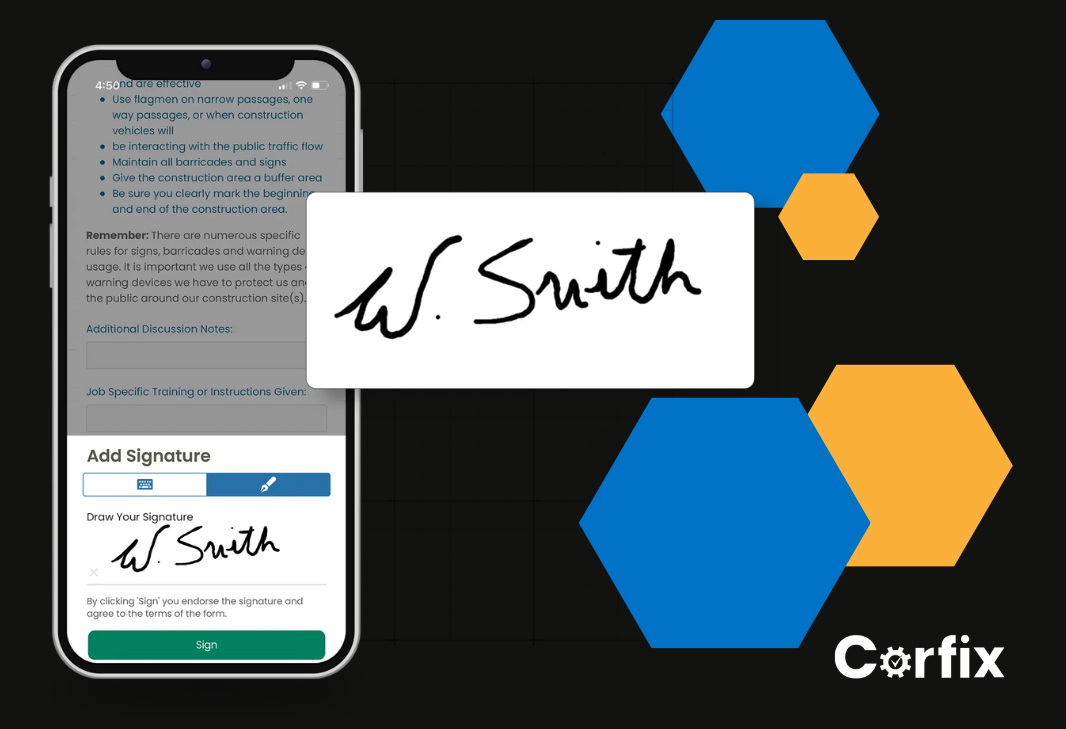 Corfix Software - Your safety documents, daily inspections, toolbox talks, incident reports and more can be electronically sent and signed. No chasing employees down for signatures, or to clarify terrible handwriting.