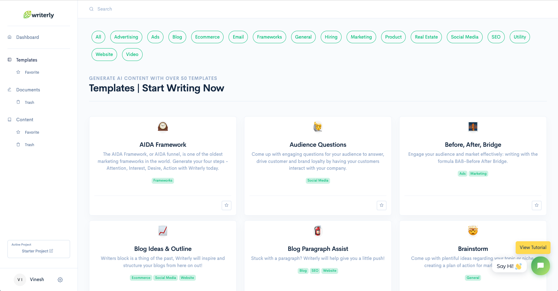 Over 50+ Writing Templates