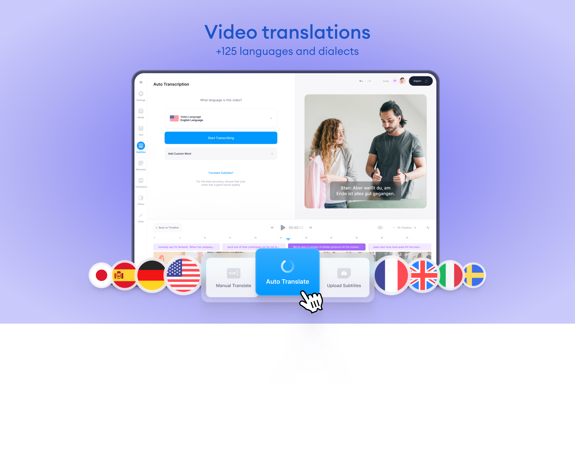 AI Powered Translation - 125 languages one click away