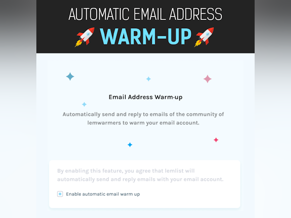 lemlist Software - Automatic email warm up