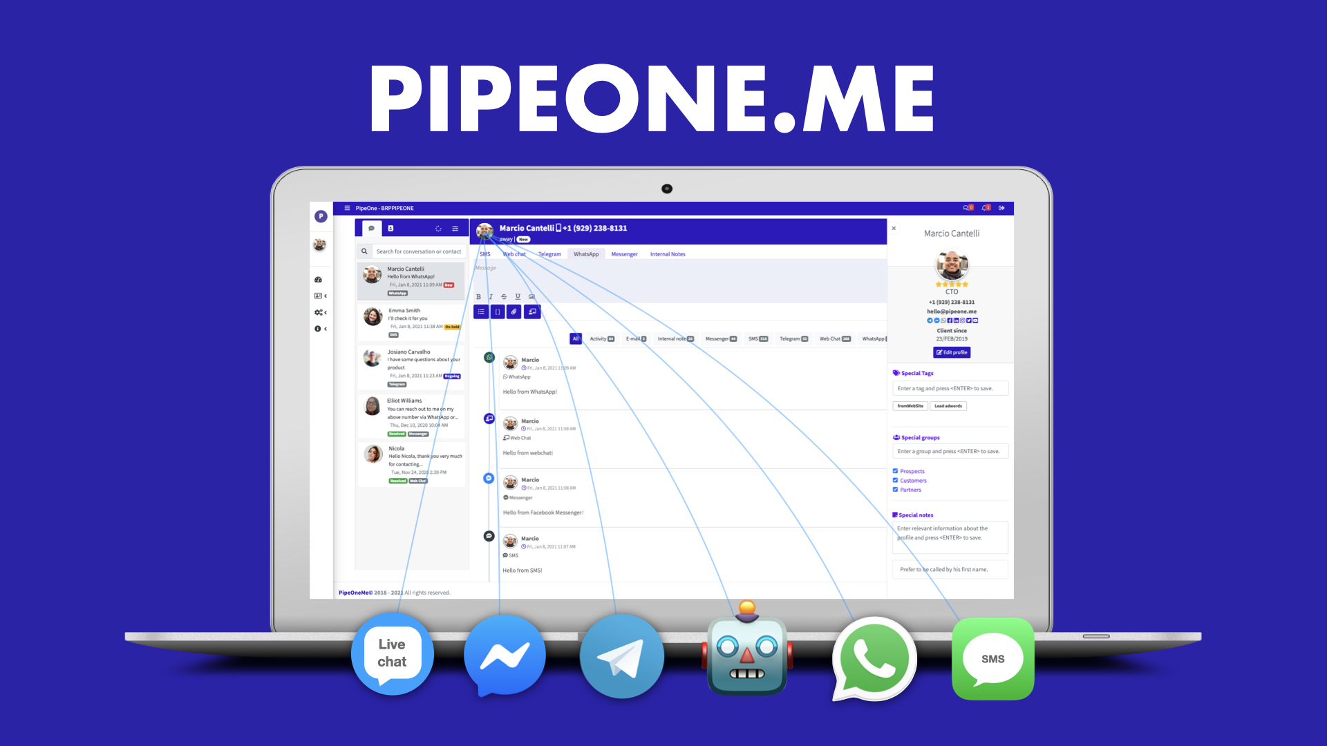 PipeOneMe integrations