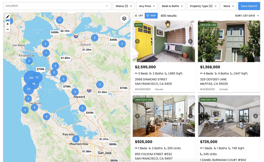 The most powerful IDX search and lead capture available, Eureka search combines advanced IDX property search options with mapped results to give your site a search that rivals the big real estate portals.