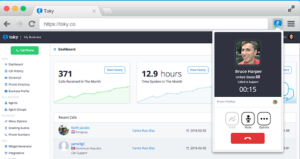 Toky Software - Use Toky's Google Chrome extension to answer calls
