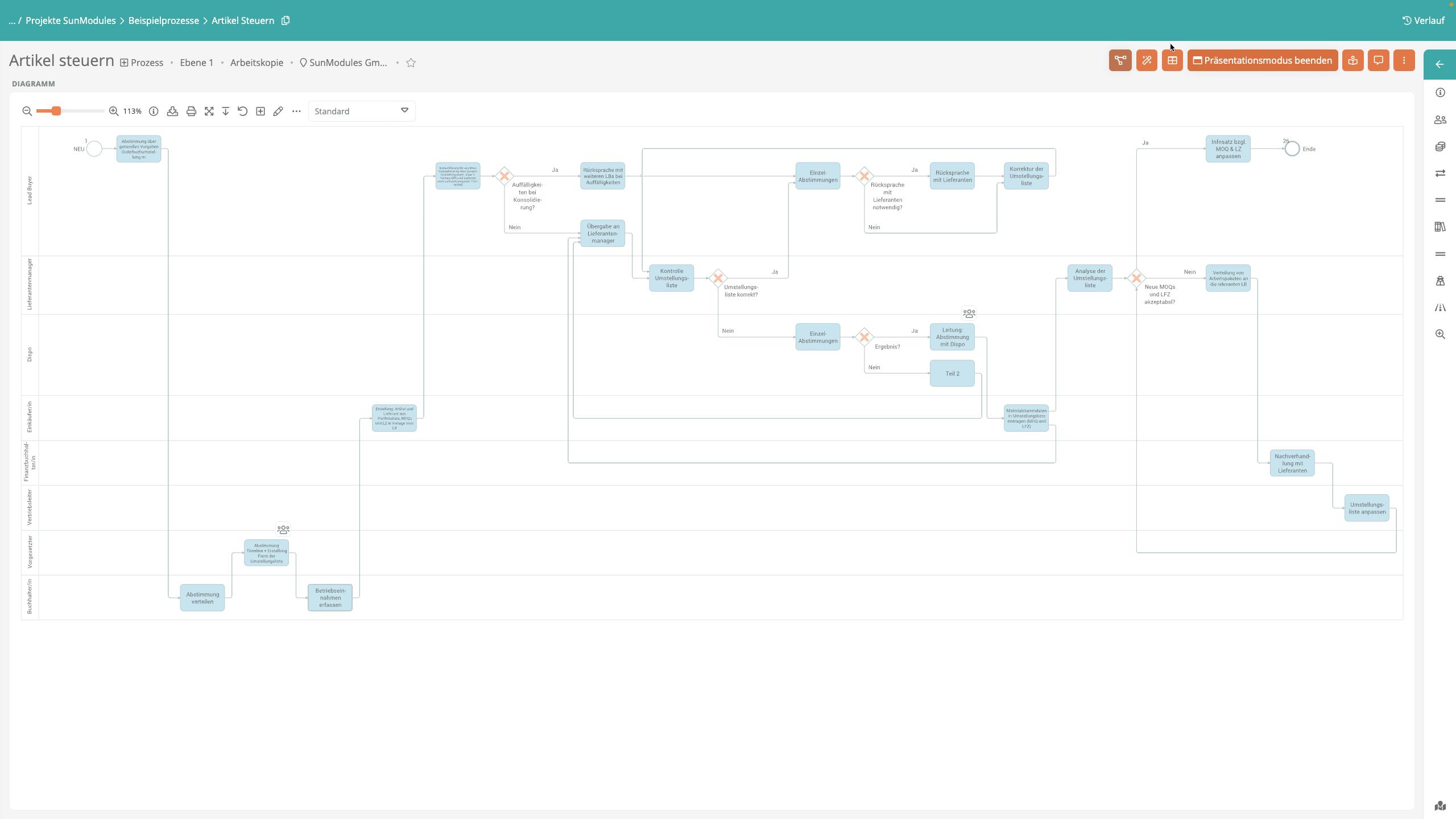 Aeneis Software - Presentation mode in Aeneis