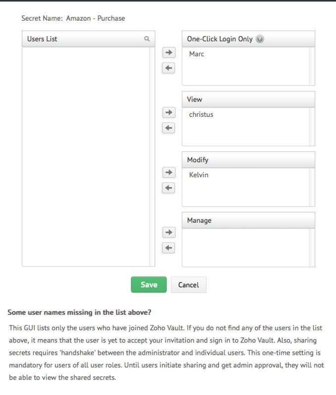 Zoho Vault Software - 3