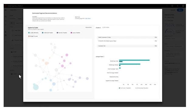 Adobe Real-Time CDP Software - Automated Segment Recommendation Feature