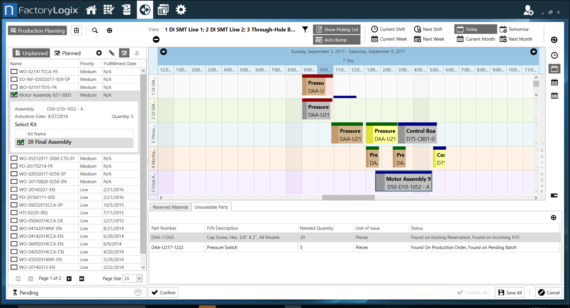 FactoryLogix MES Software - Production planning and scheduling