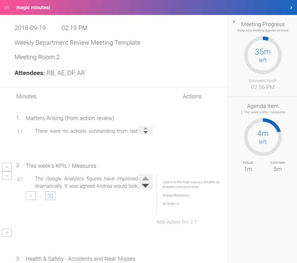 Magic Minutes Software - Magic Minutes progress tracking screenshot