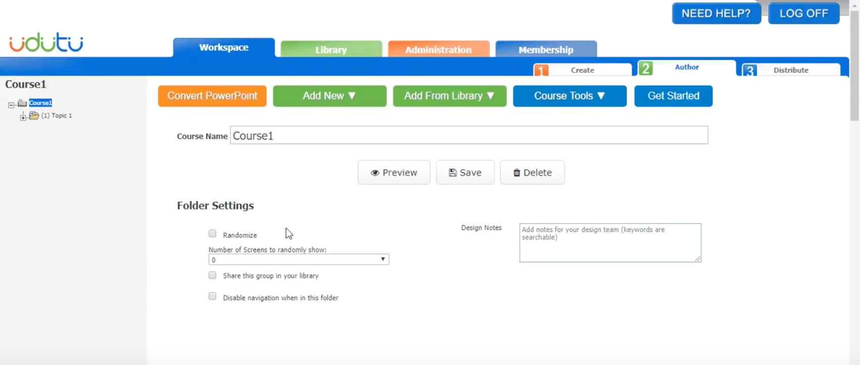 Add, preview, and save new training courses