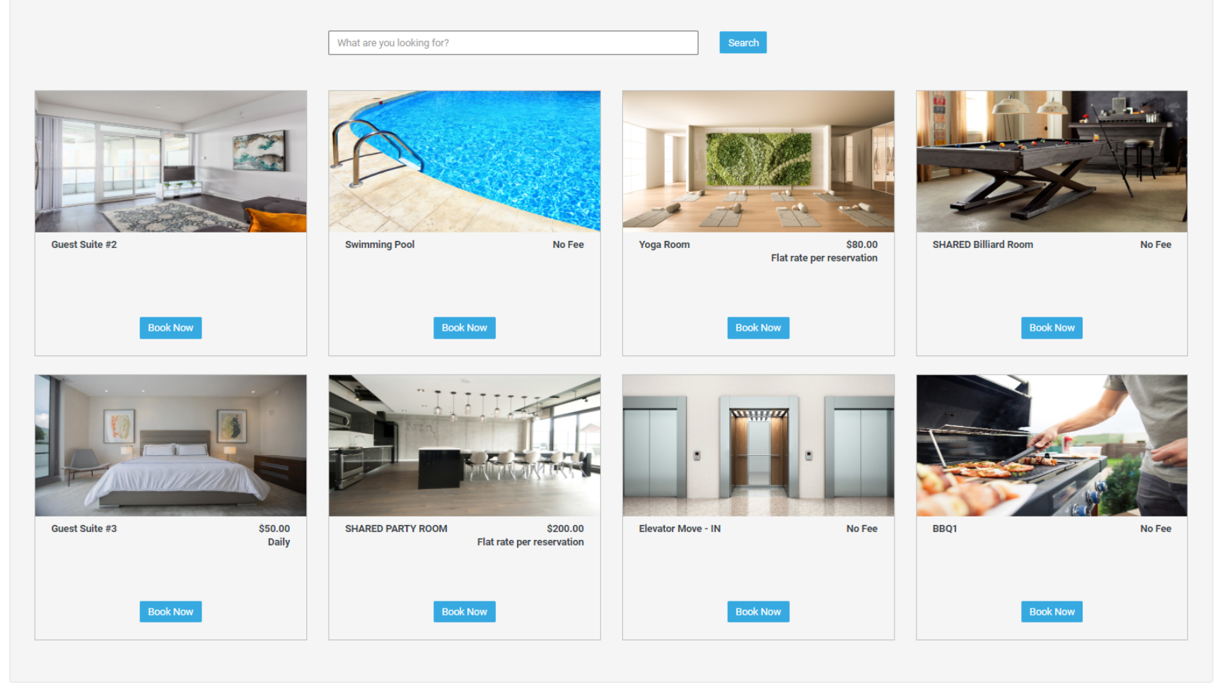 Condo Control Software - Tenants are able to book amenities online using the calendar tool