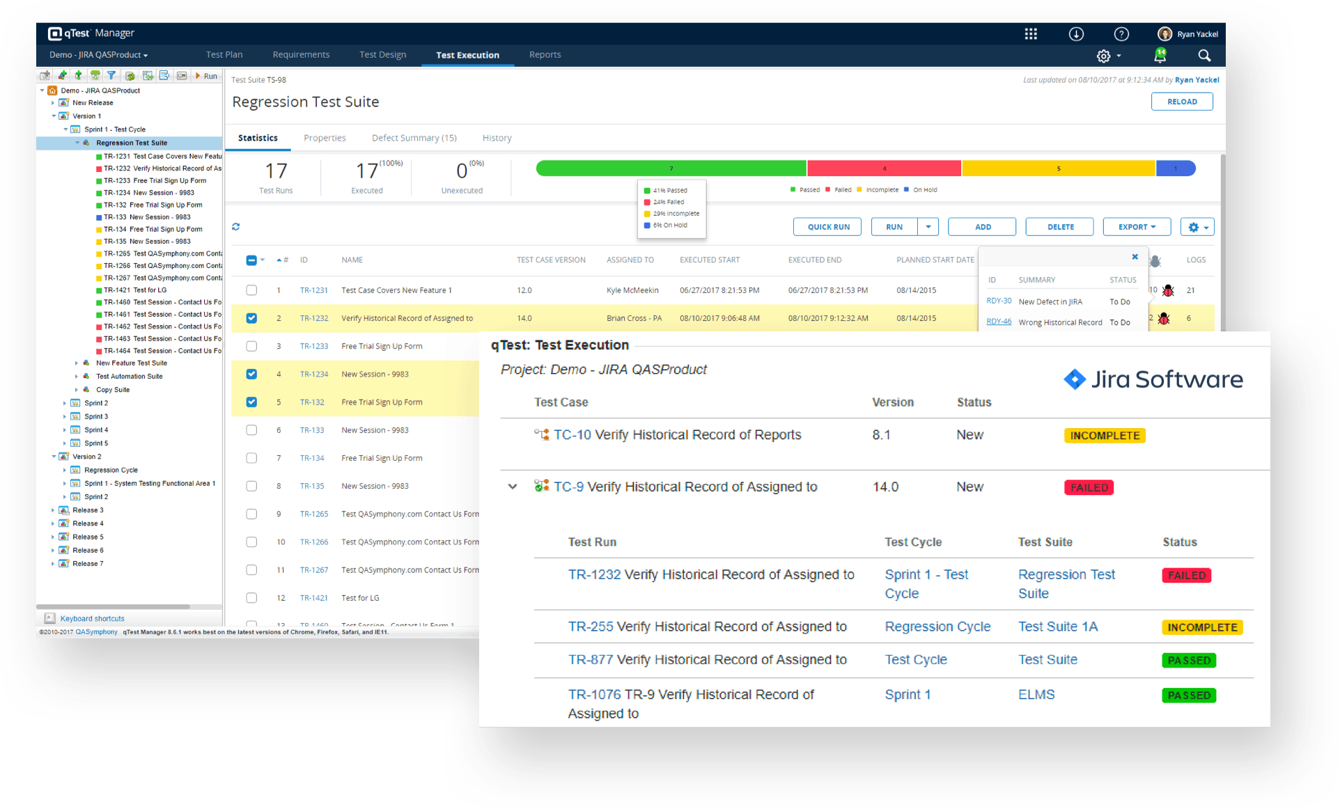 qTest case management