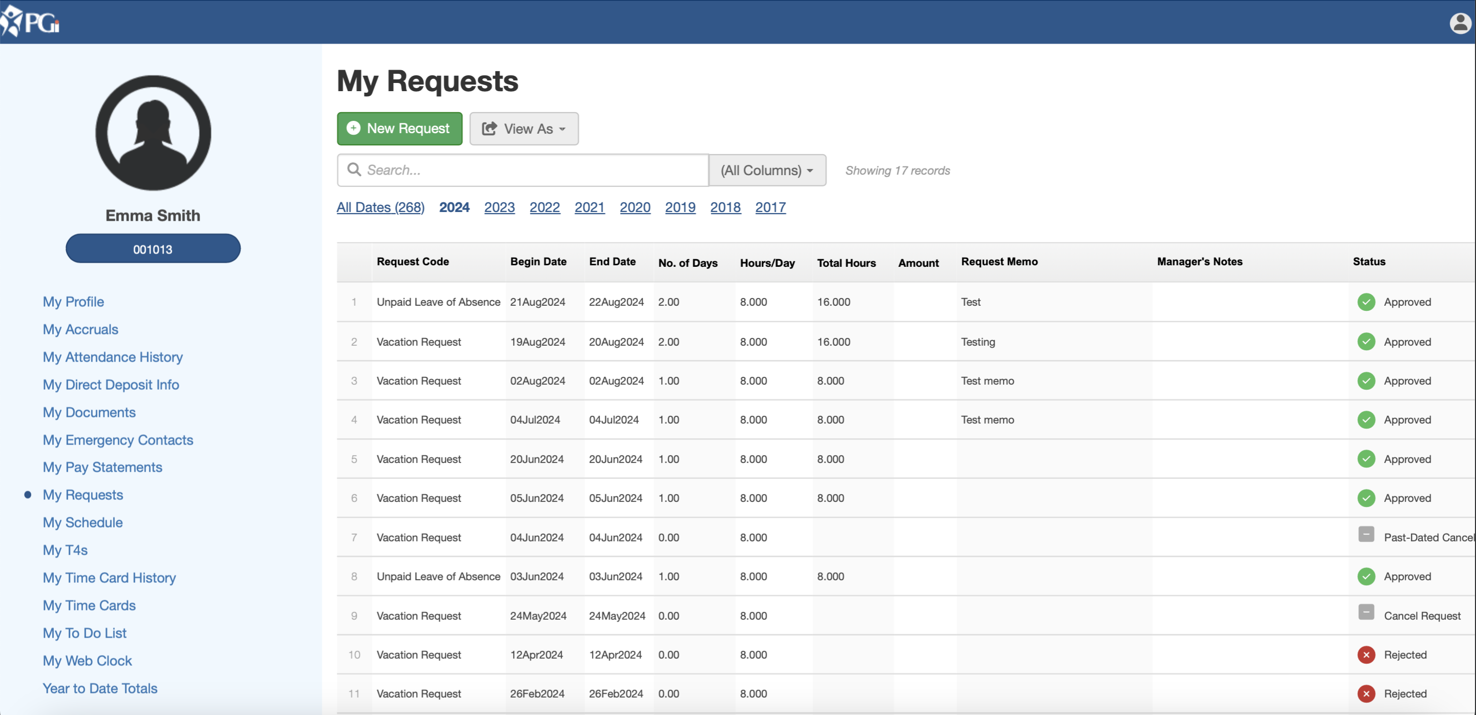 PGi Software - PGi Time Off Requests