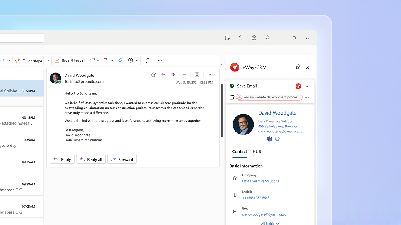 eWay-CRM Software - Get the complete history of the person you’re interacting with — right inside your Outlook.