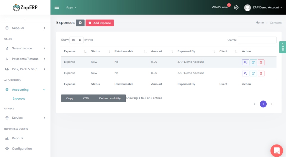 ZapERP Software - 2
