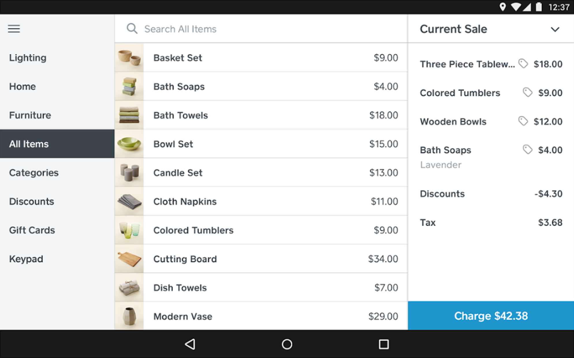 Users can browse through the product library to find products, search for products, or scan product barcodes