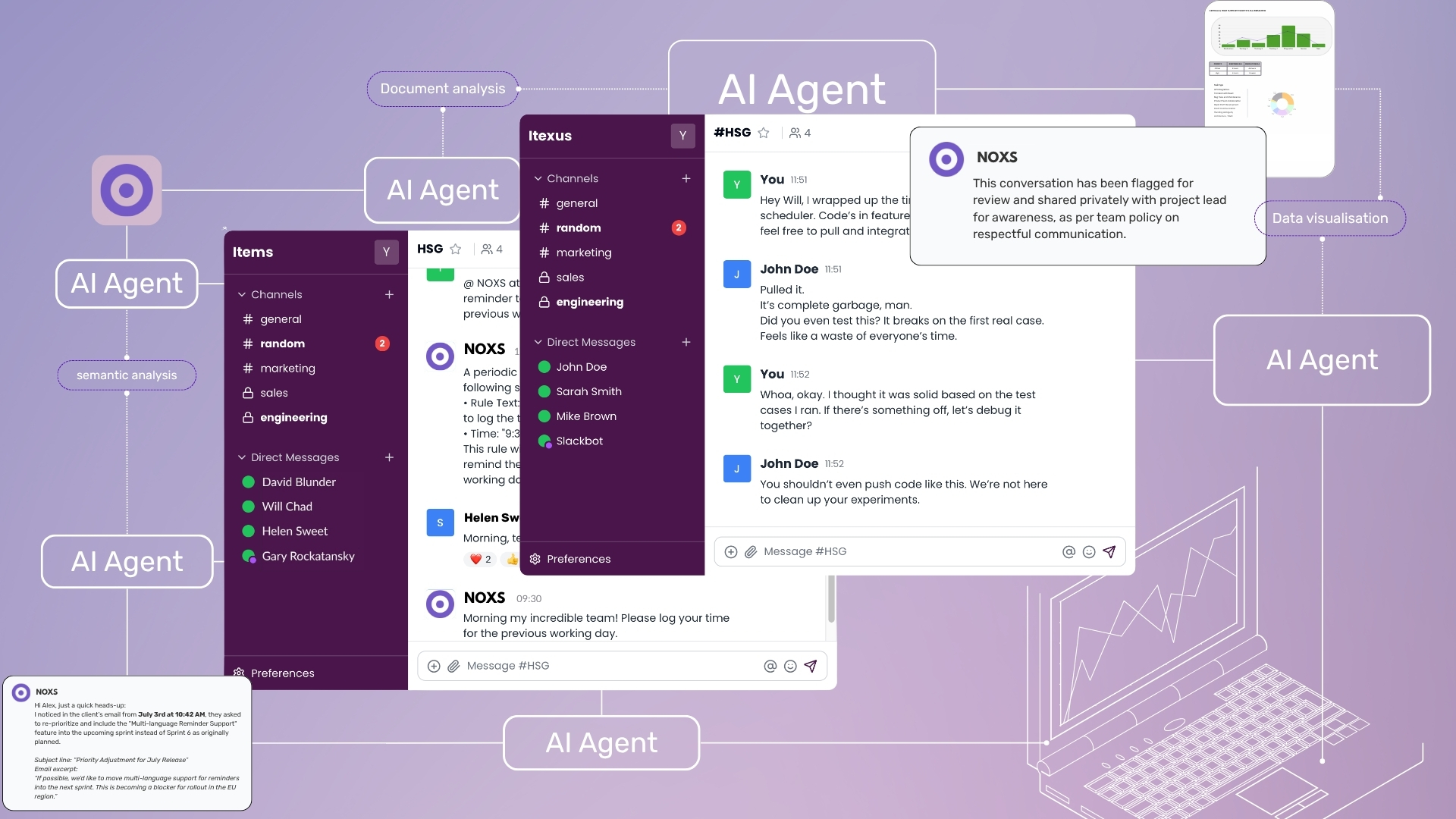 NOXS screenshot: NOXS virtual assistant