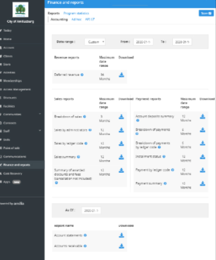 SmartRec finance and reports