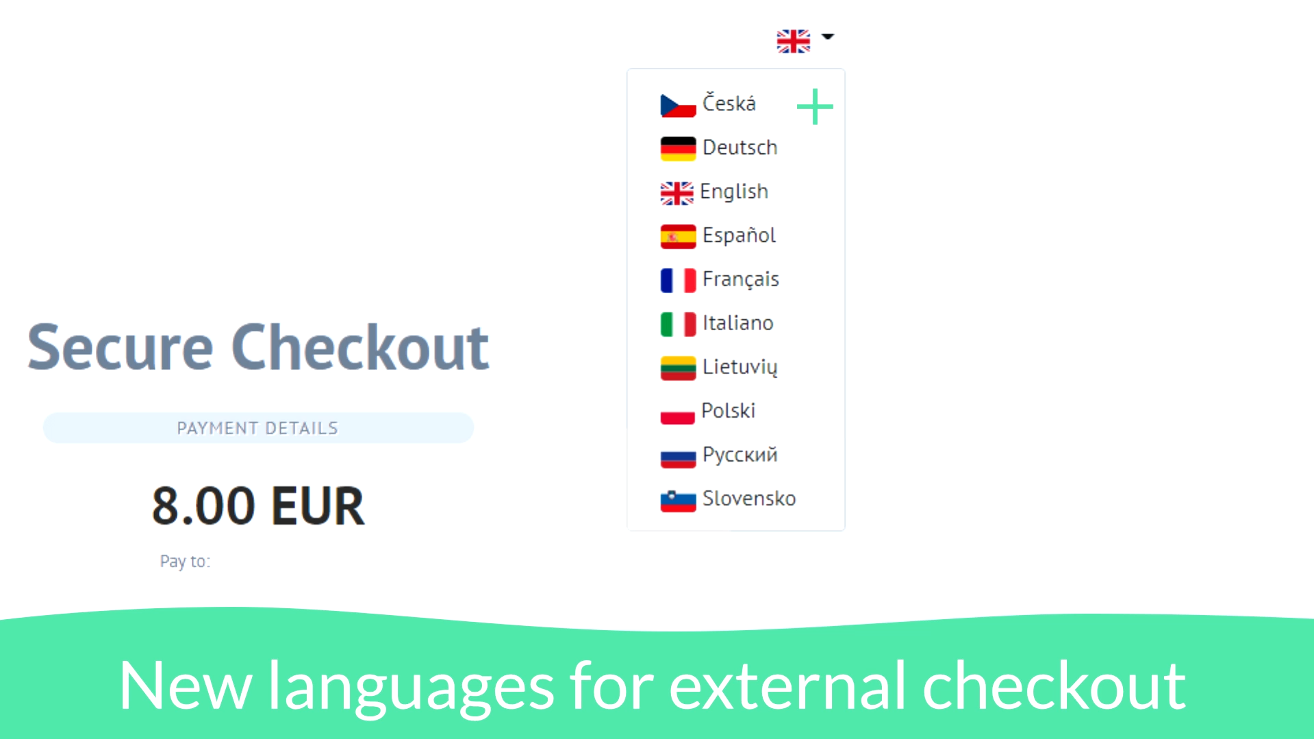 Multi-lingual external checkout option