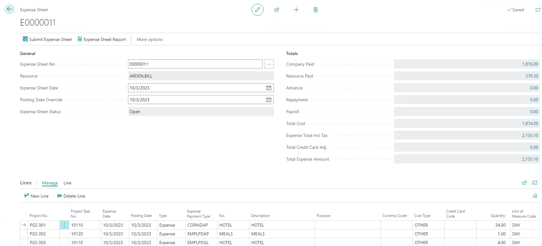 Progressus Software - Progressus Expense Entry