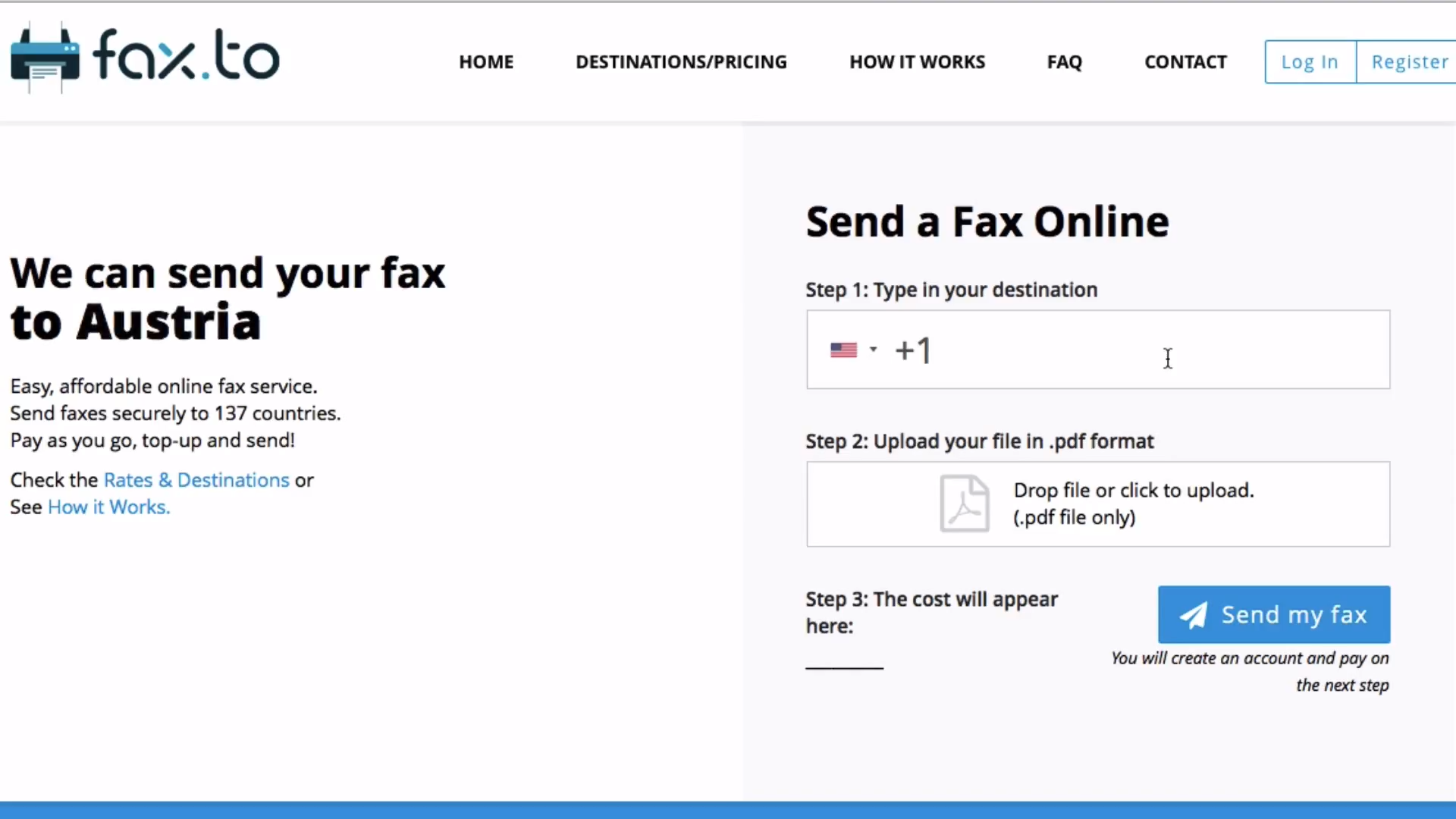 Fax.to fax destination