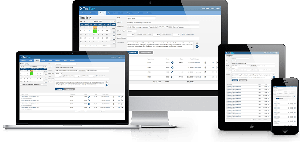 TimeSolv Legal Billing Software - TimeSolv multiple devices screenshot