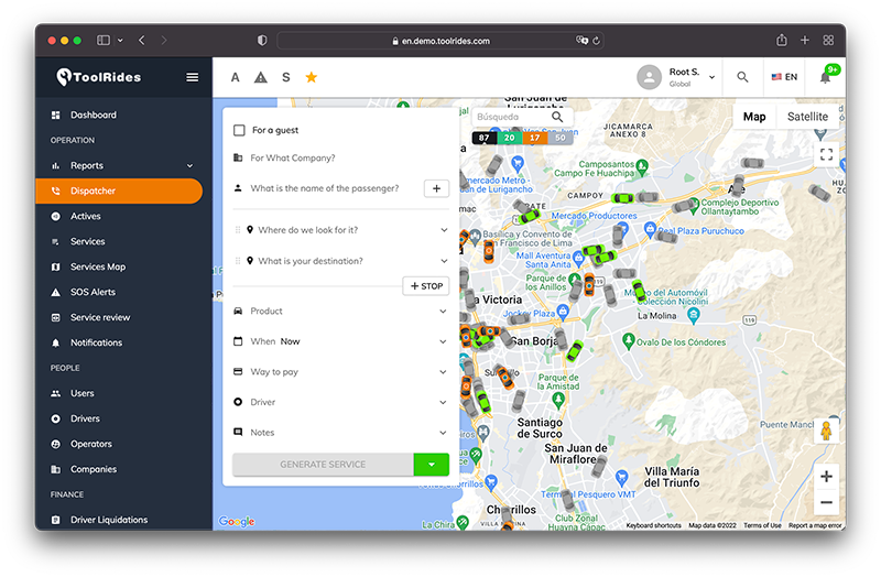 ToolRides screenshot: Admin Panel Web