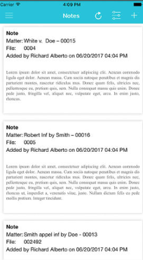 CloudLex Software - CloudLex case notes