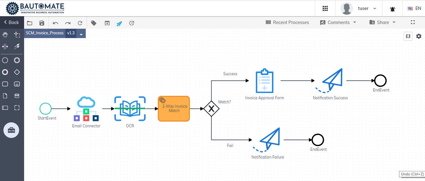 Bautomate screenshot: Dashboard