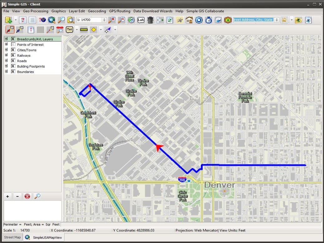 Simple GIS Client Software - Supports multi-stop routing.  Connect your GPS receiver for real time tracking and navigation!