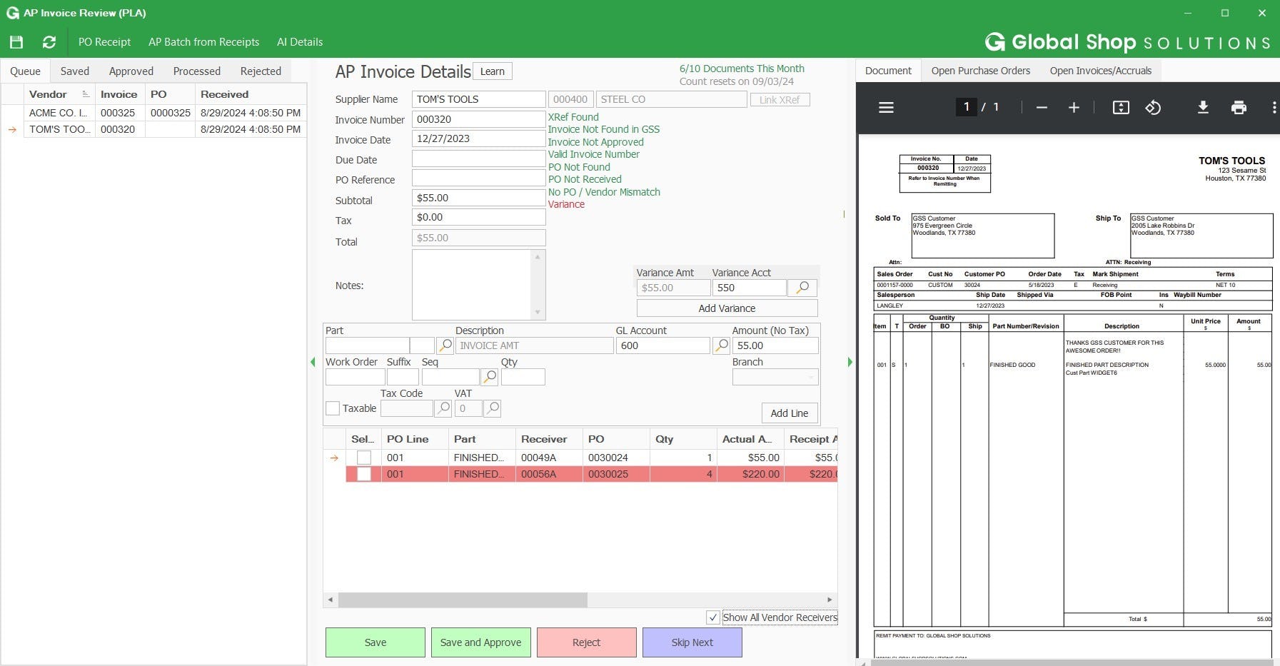 Global Shop Solutions Software - Global Shop Solutions AI AP Automation
