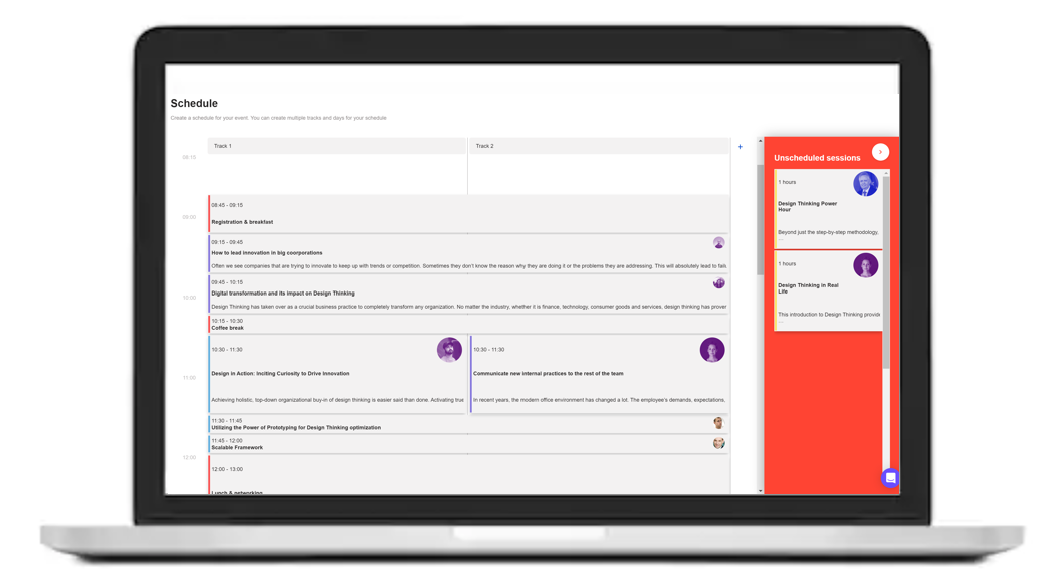 Conferize screenshot: Agenda