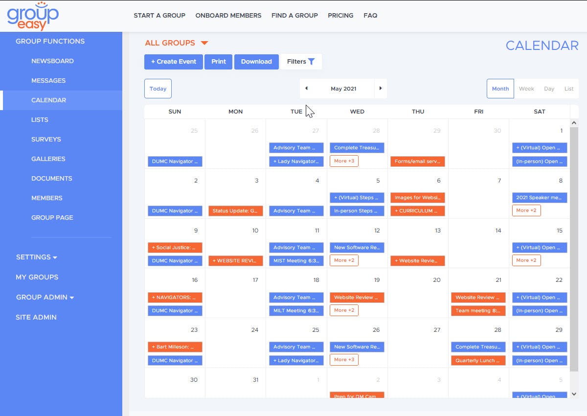 Groupeasy Software - Groupeasy Group Calendar