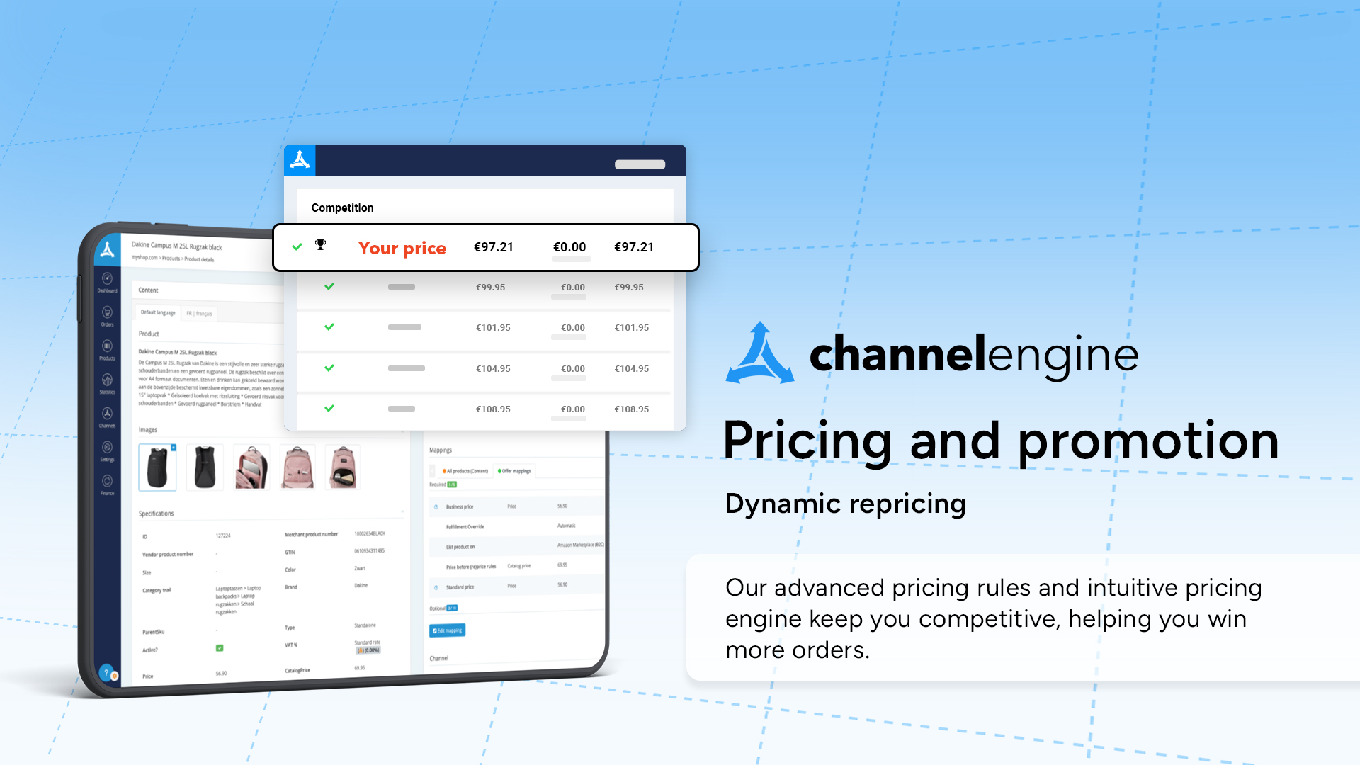 Our advanced pricing rules and intuitive pricing engine keep you competitive and make you win more orders.