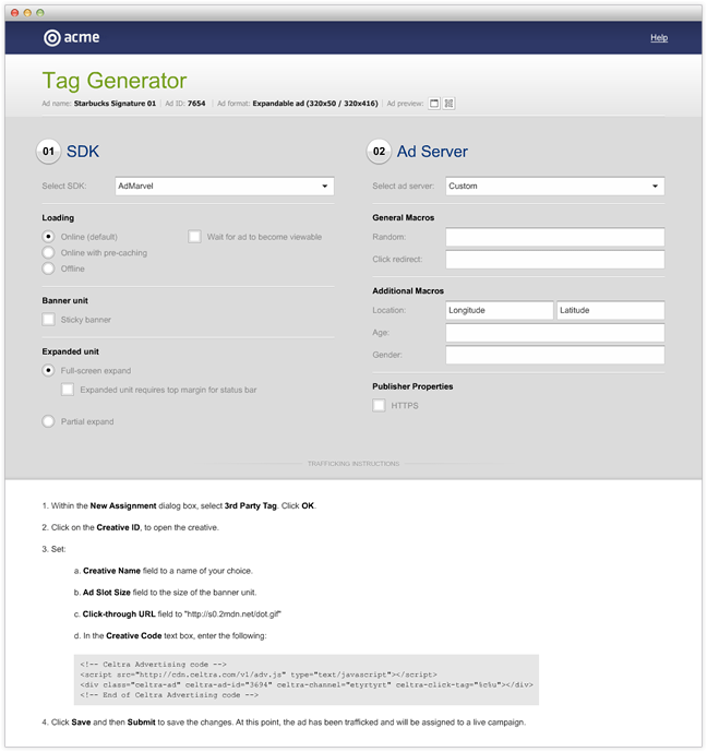 Celtra Software - Smart tag generator in Celtra
