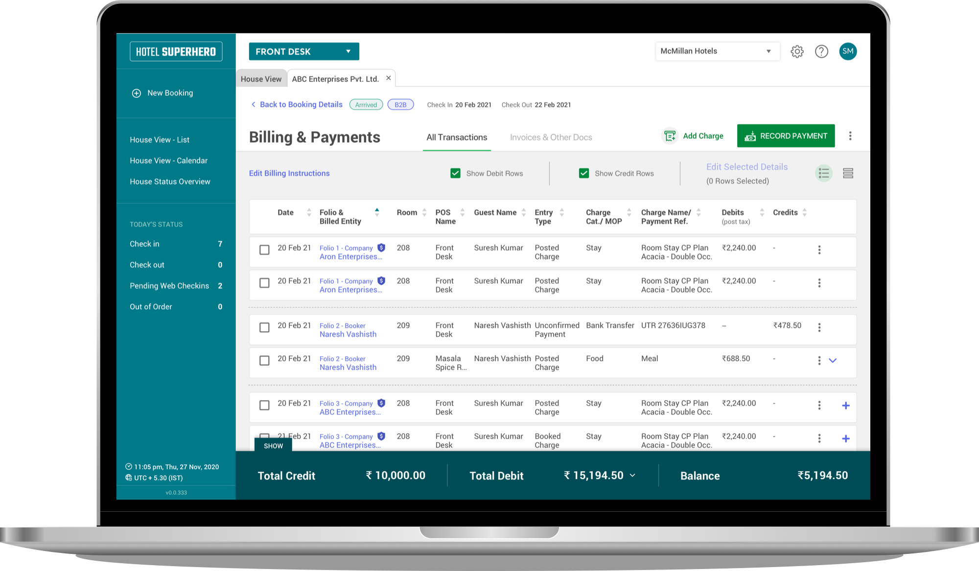 Billing & Payments Page