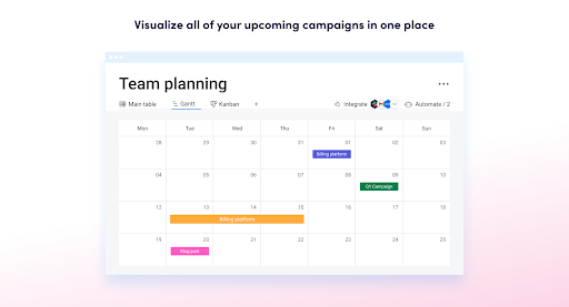 monday marketer Software - Visualize all of your upcoming campaigns in one place