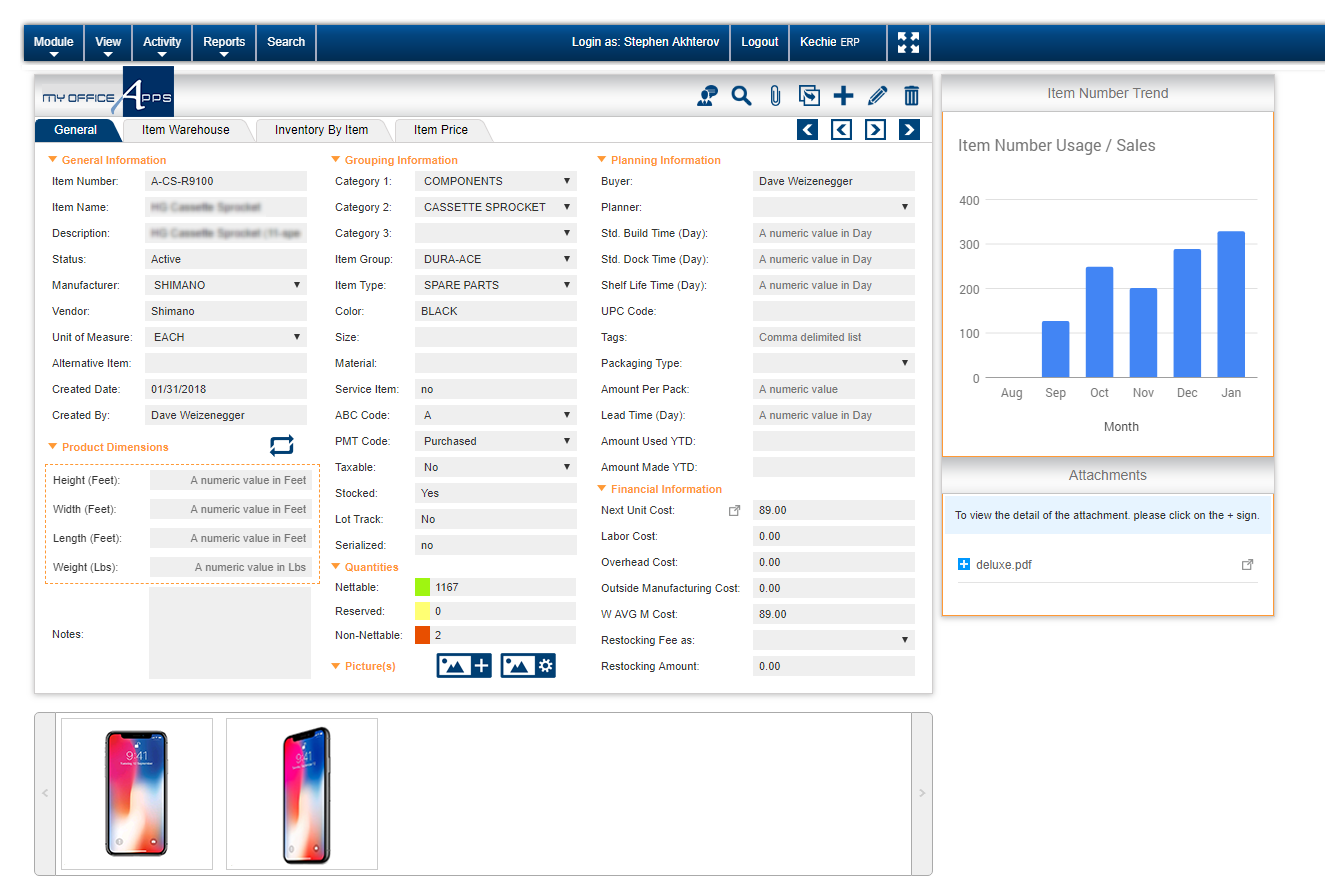 Kechie Software - Inventory Item Detail