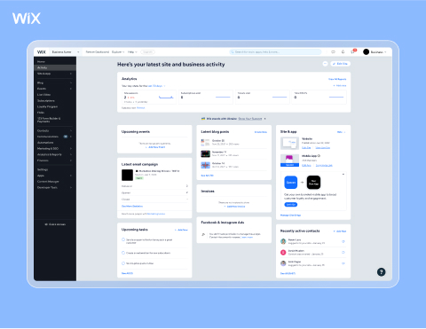 Manage your site from your dashboard